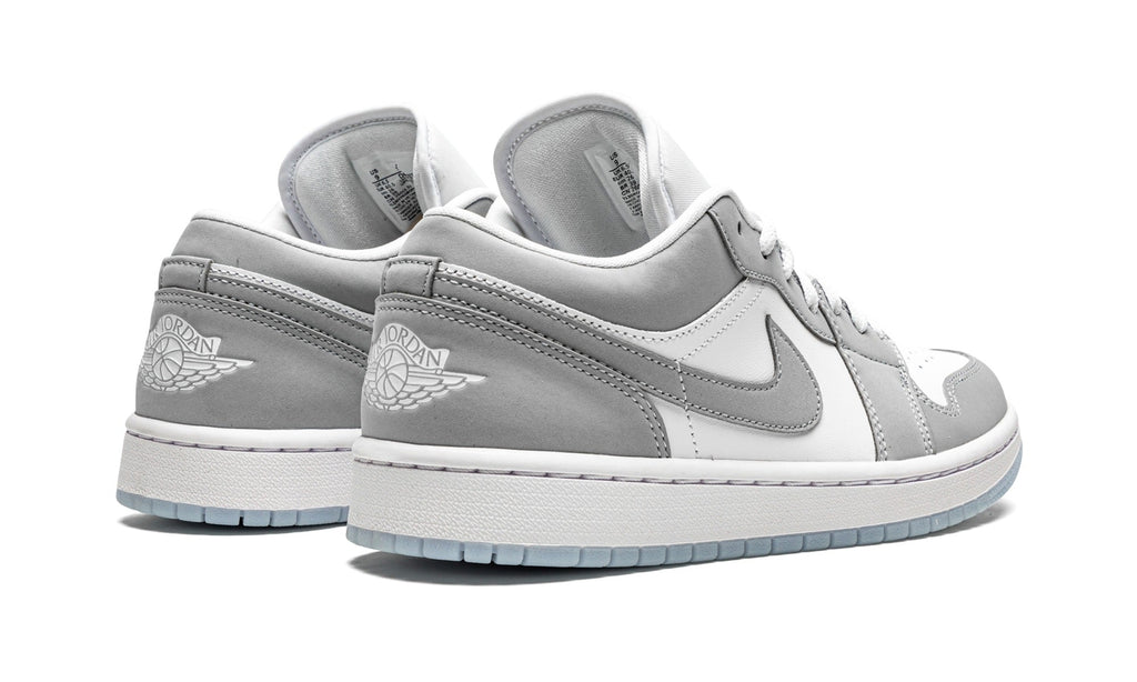 Air Jordan 1 Low Sneakers in White & Light Grey