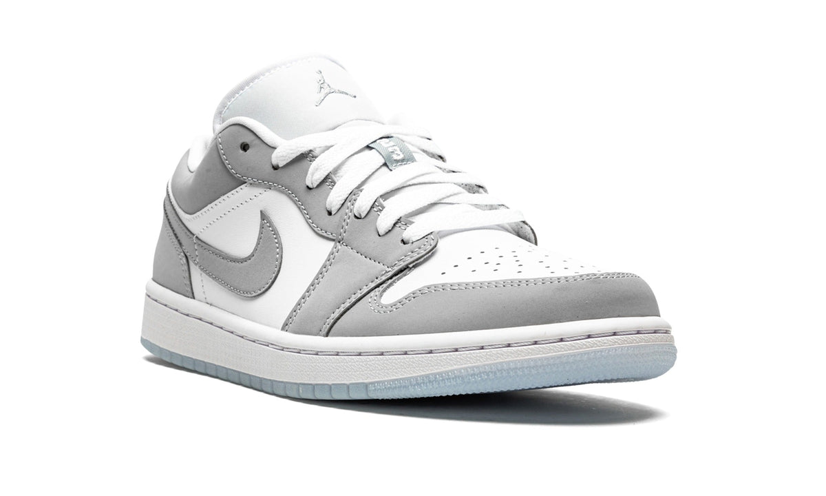 Air Jordan 1 Low Sneakers in White & Light Grey