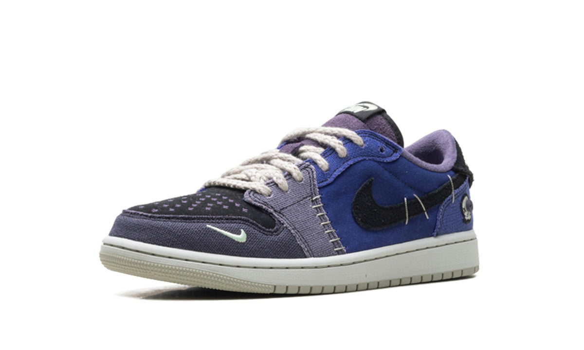 Air Jordan 1 Low Sneakers in Navy & Purple Patchwork