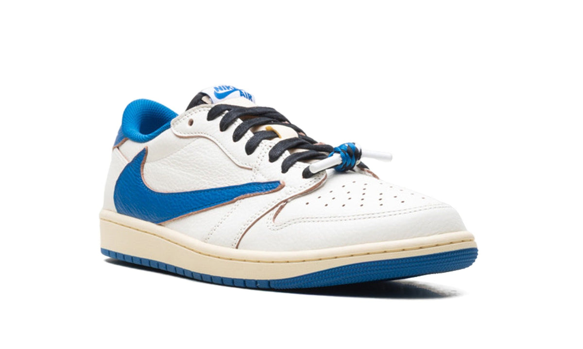 Air Jordan 1 Low Sneakers in White & Royal Blue