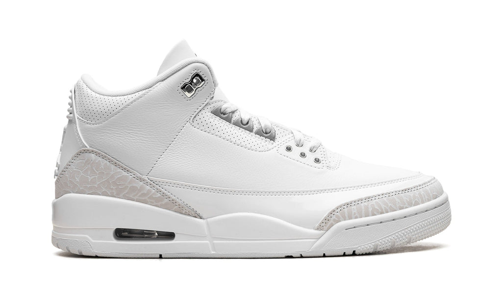 Air Jordan 3 Sneakers – White & Silver Grey