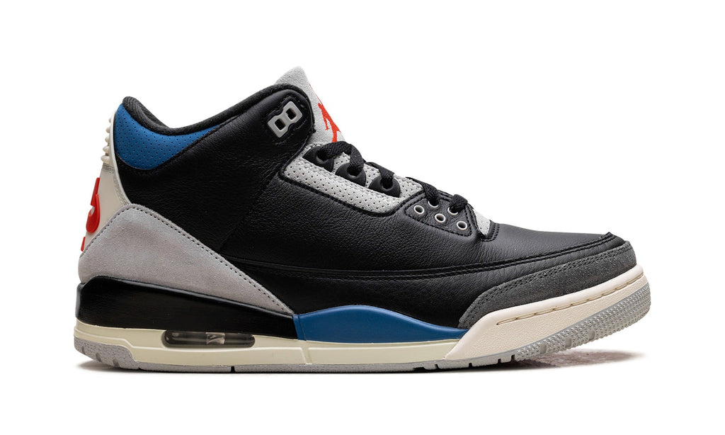 Air Jordan 3 Sneakers – Black, Grey & Blue