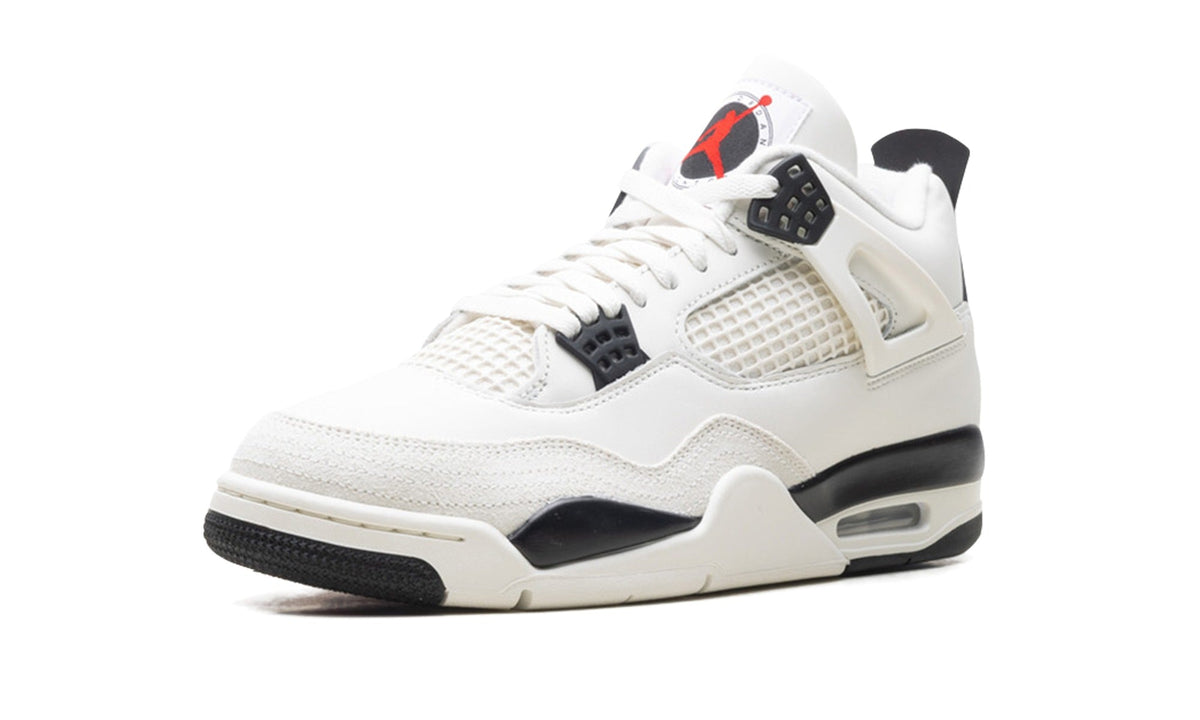 Air Jordan 4 Sneakers – White, Black & Red