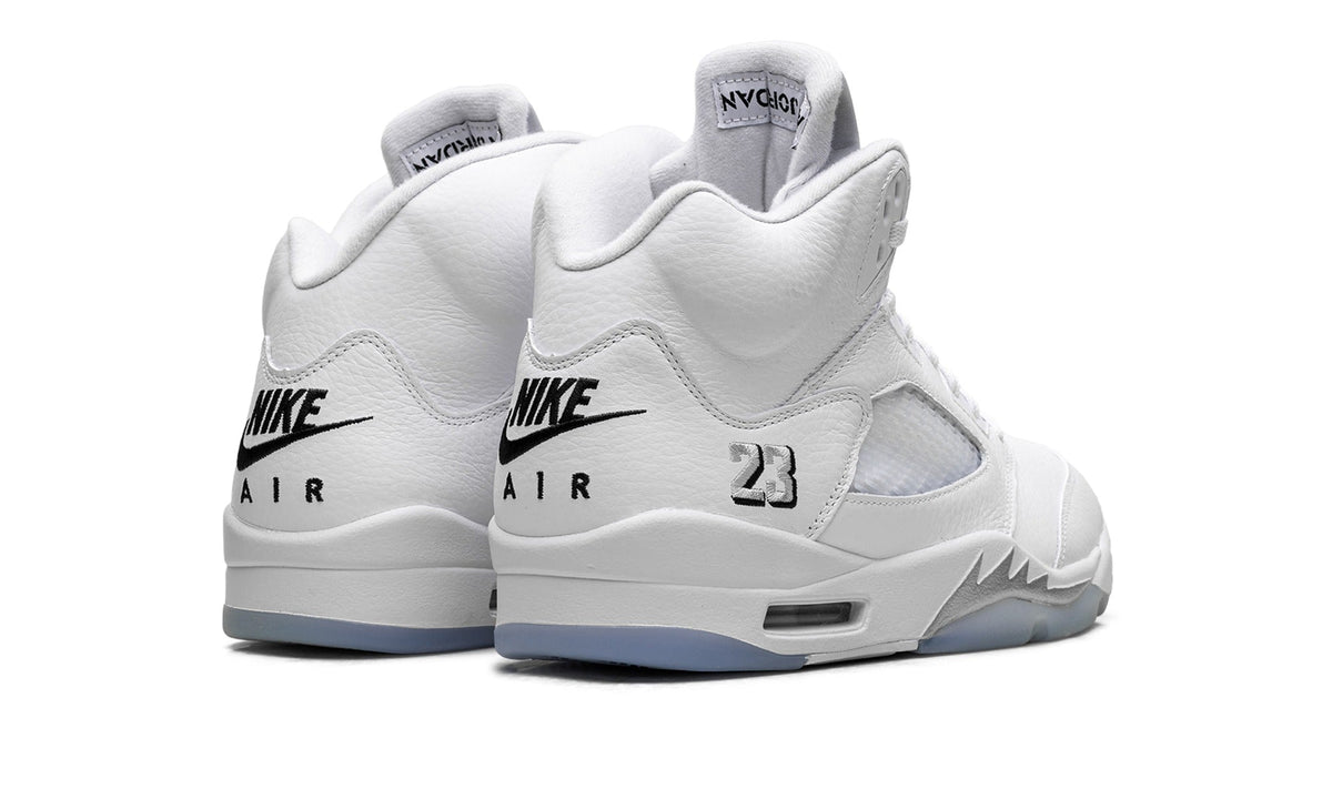 Air Jordan 5 Sneakers – White, Silver & Ice Blue