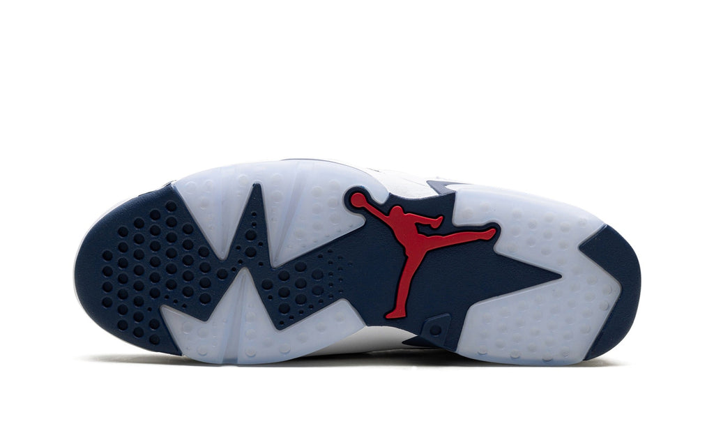 Jordan White & Navy High-Top Sneakers with Red Accents