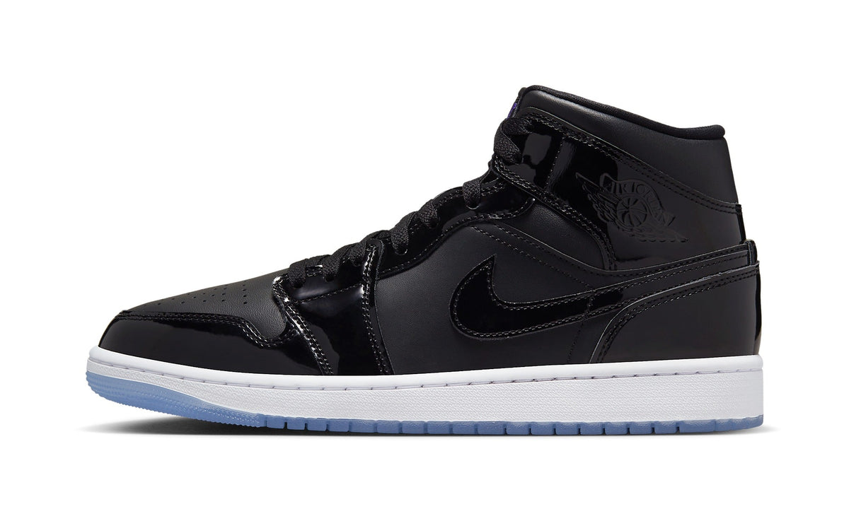 Air Jordan 1 Mid Sneakers – Black, White & Ice Blue