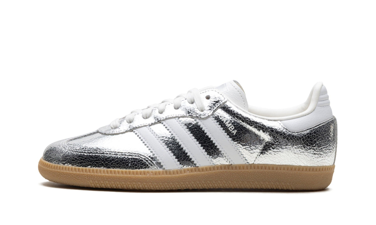adidas Samba OG Sneakers – Metallic Silver, White & Gum