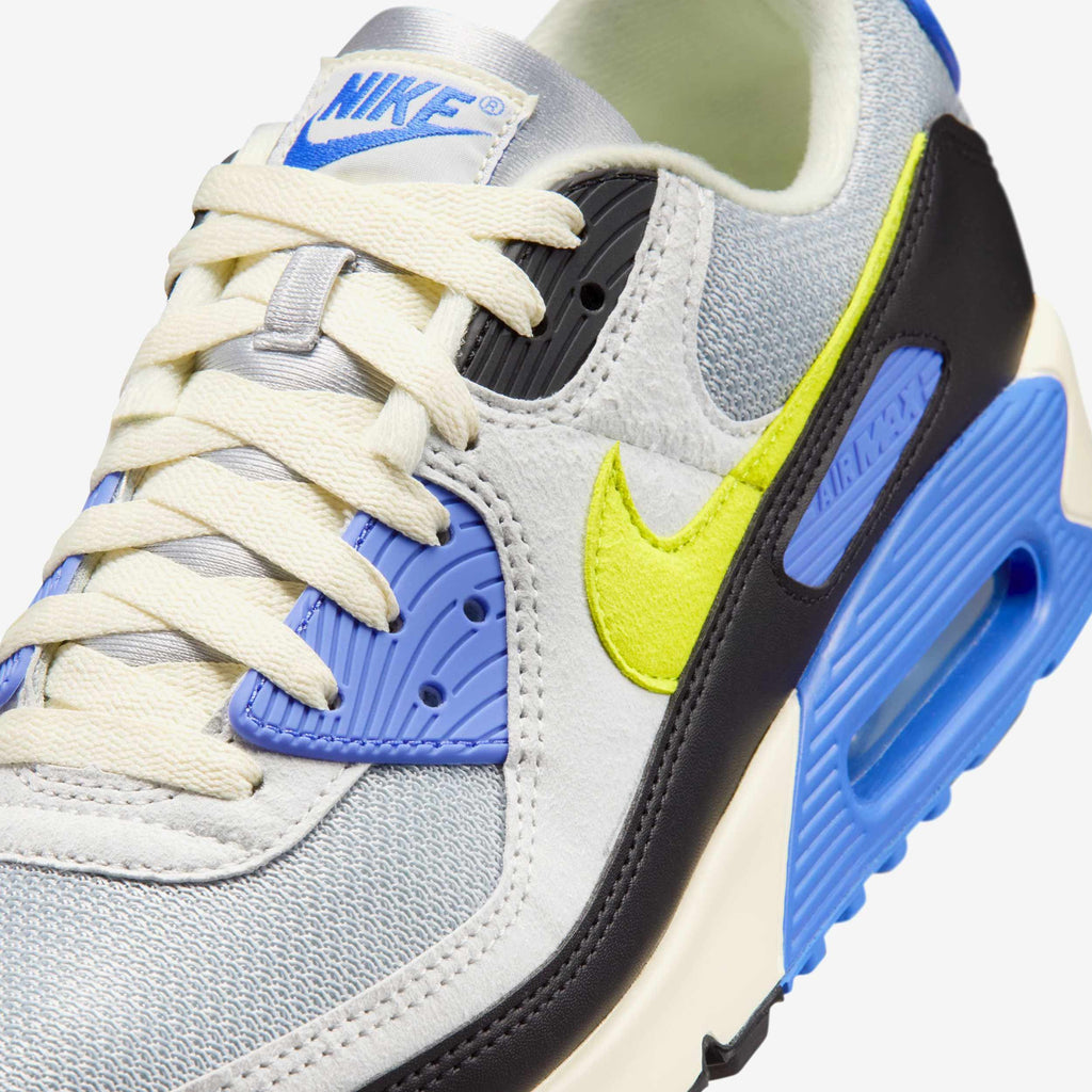 Nike Air Max Sneakers – White, Blue & Neon Yellow