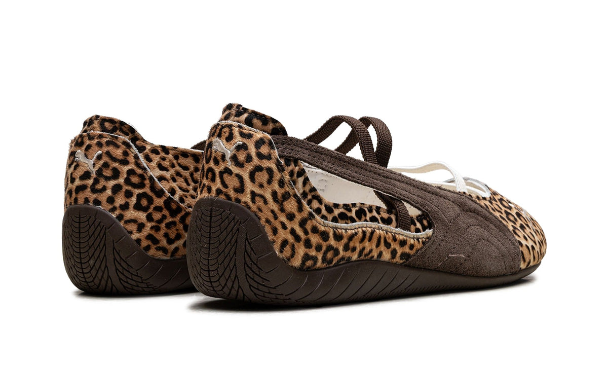 PUMA Leopard Print Ballet Flats - Chocolate Brown & Cream