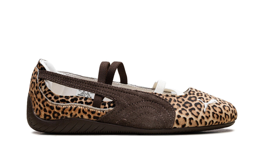 PUMA Leopard Print Ballet Flats - Chocolate Brown & Cream