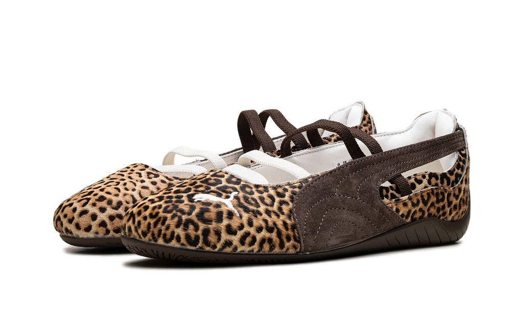 PUMA Leopard Print Ballet Flats - Chocolate Brown & Cream